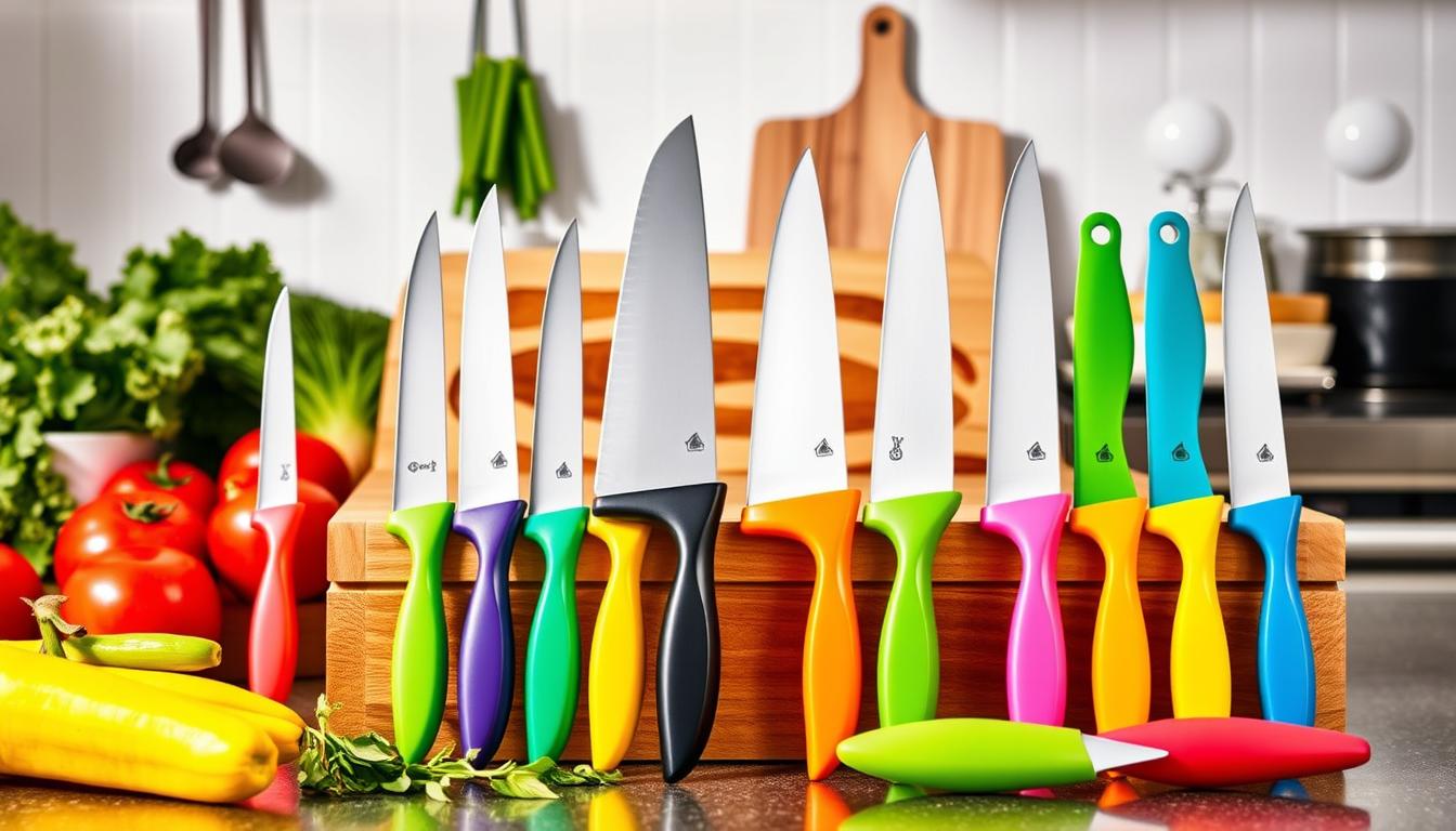 Color-coded knife sets for food safety