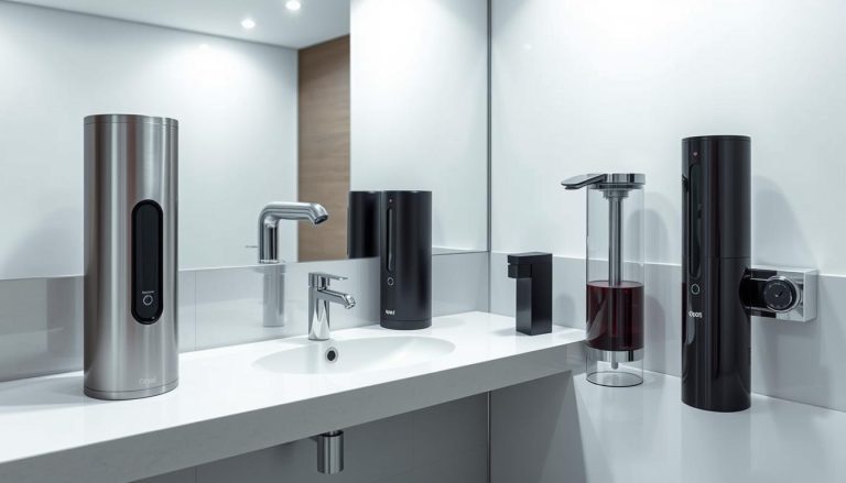 Automatic soap dispensers for restrooms