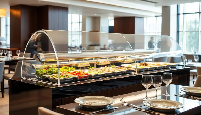 Buffet sneeze guards for food safety