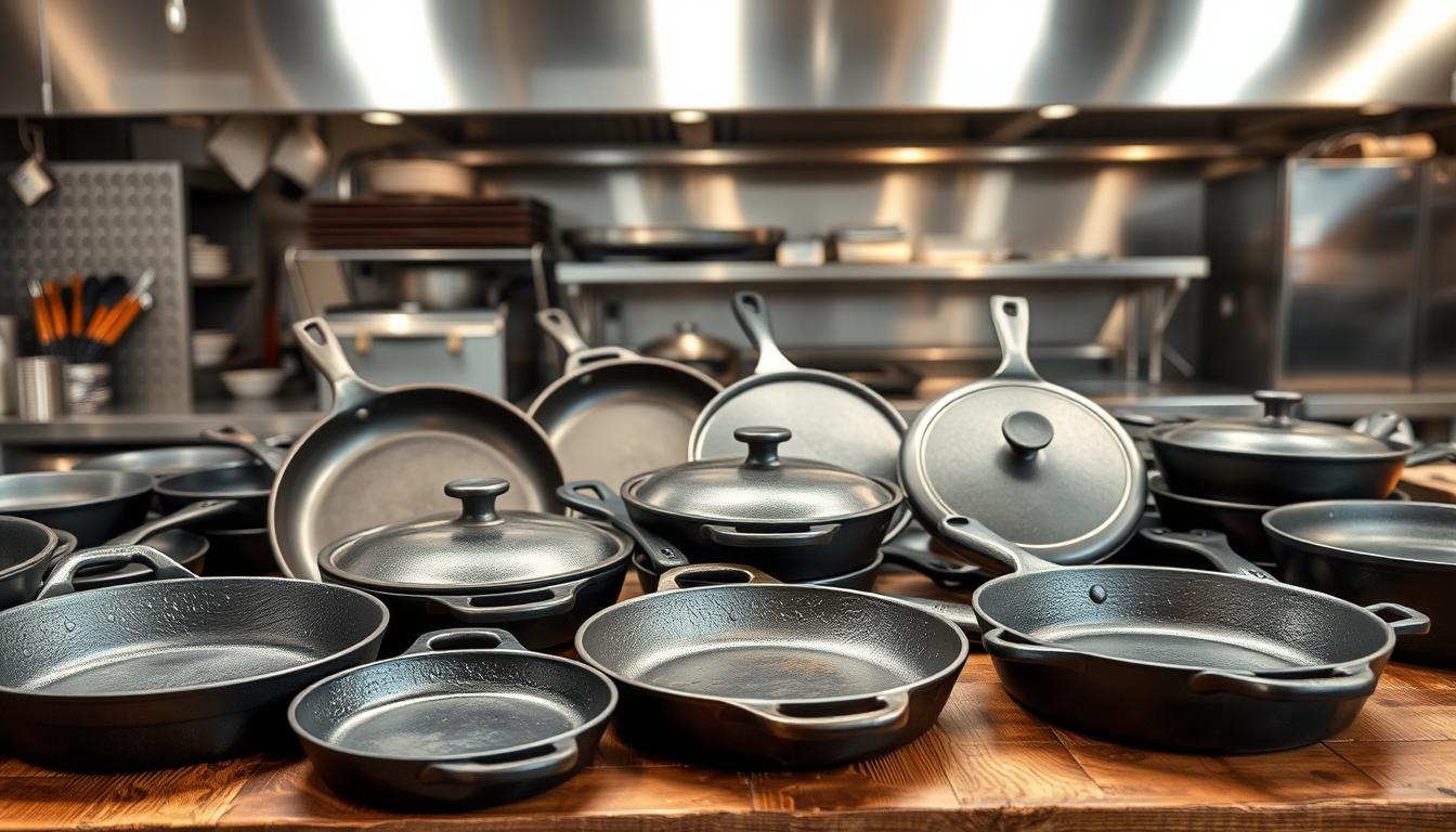 Cast iron pans for commercial kitchens