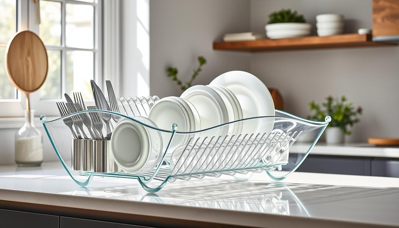 Dish racks for glassware storage