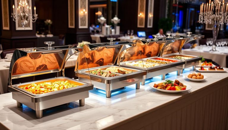 Induction buffet warmers for upscale presentations