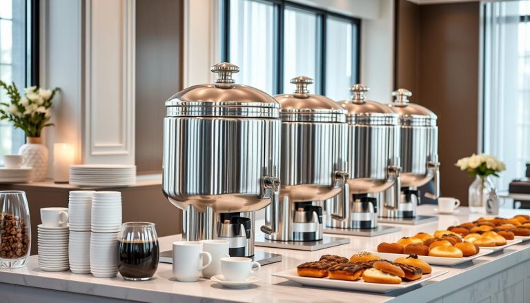 Large-capacity coffee urns for catering