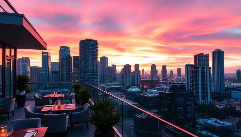 Miami Rooftop Restaurant Skyline View