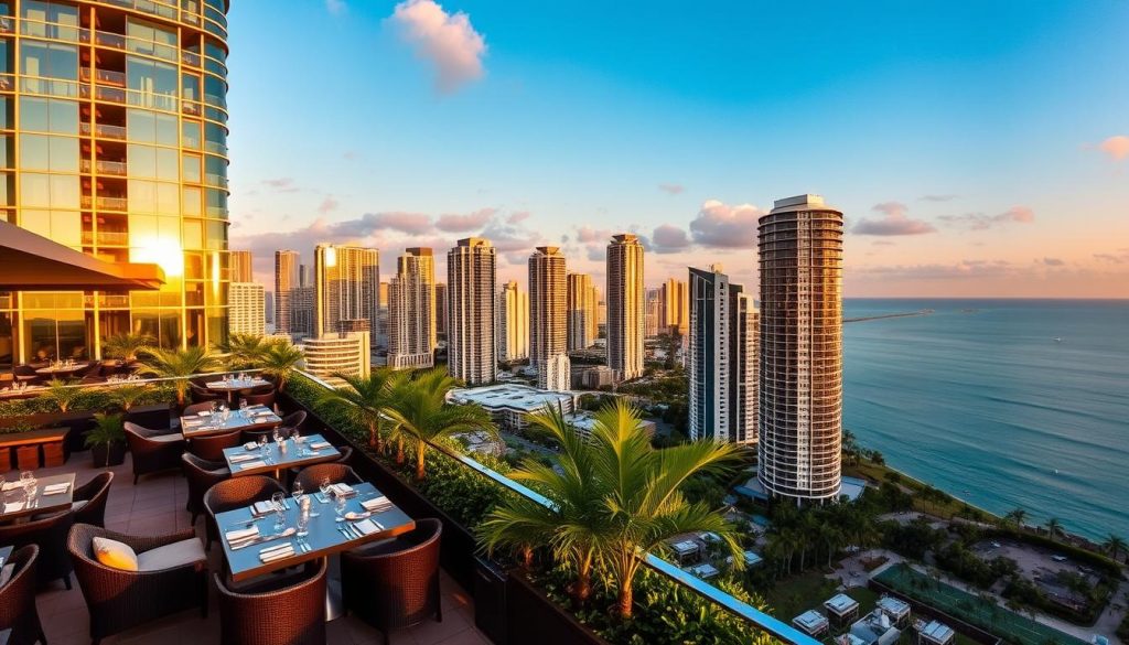 Miami Skyline Rooftop Restaurant Views