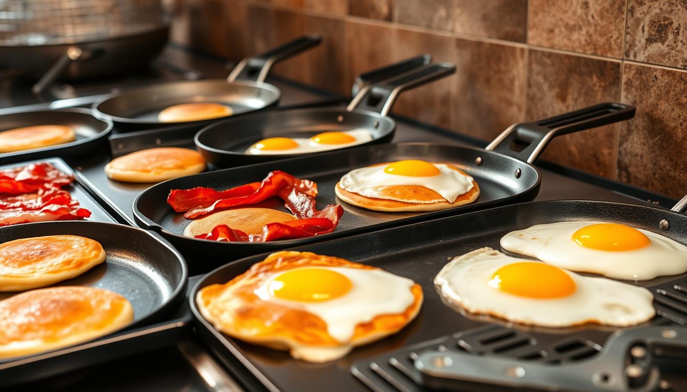 Restaurant-grade griddle pans for breakfast