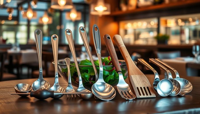 Restaurant-style serving utensils