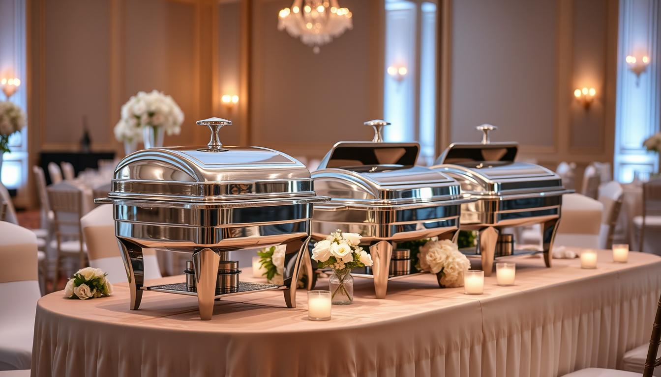 Roll-top chafer sets for elegant events