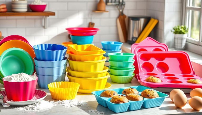 Silicone bakeware sets for easy release