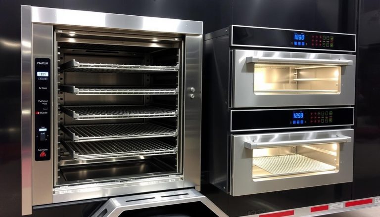 Small-footprint commercial ovens for trailers