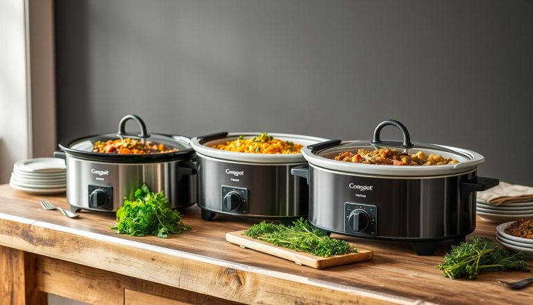 Triple slow-cooker buffet servers