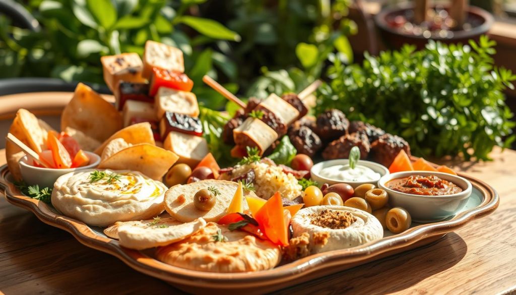 Yvonne's Mezze Platter Featuring Mediterranean Appetizers